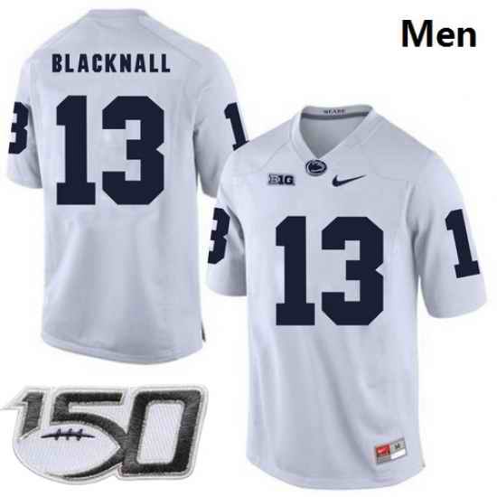 Men Penn State Nittany Lions 13 Saeed Blacknall White College Football Stitched 150TH Patch Jersey